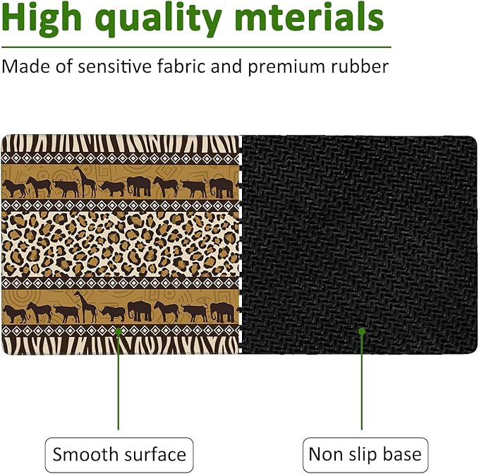 African Style Gaming Mouse Pad XXL Large Desk Mouse Pad Keyboard Mat with Stitched Edges Waterproof Non-Slip Desk Mat for Laptop,Keyboard,Computer 35.4 * 15.7 Inch