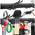 64 Inch Garage Tool Organizers Storage Rack System with 12 Hooks Wall Mount Tool Organizer for Garage Shed Yard Broom Shovel and Power Tool Holder