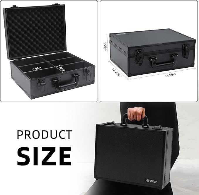 Graded Card Storage Box; Durable Sports, PSA Card Storage Case- Trading Card Storage Box - PSA Slab Case For Top Loaders (BLACK, 16.5x13.3x6.9 inches)