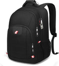 Della Gao Travel Laptop Backpack, Black Backpack for Men and Women with USB Slit Business Computer Back Pack (Black, 15.6 Inch)