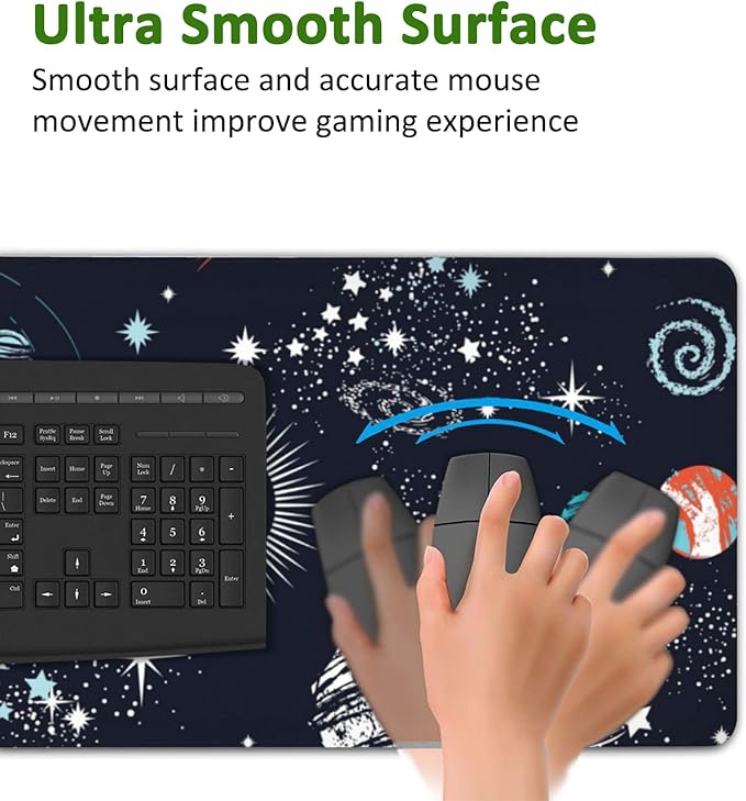 Space Galaxy Gaming Mouse Pad XXL Large Desk Mouse Pad Keyboard Mat with Stitched Edges Waterproof Non-Slip Desk Mat for Laptop,Keyboard,Computer 35.4 * 15.7 Inch