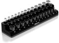 Olsa Tools Magnetic Socket Holder | 1/4-inch Drive | Metric | Black | Holds 26 Sockets | Professional Quality Tools Organizer