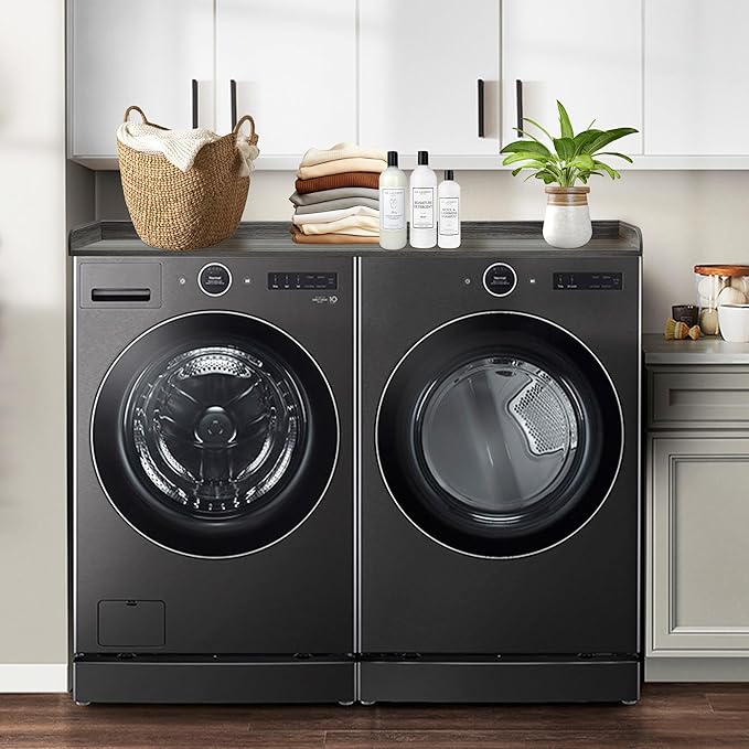 Royxen Washer Dryer Countertop with Solid Wood Core,54“W x 27.5D Laundry Countertop with Edge Rails,Washer and Dryer Topper for Laundry Room Organization (Eucalyptus)
