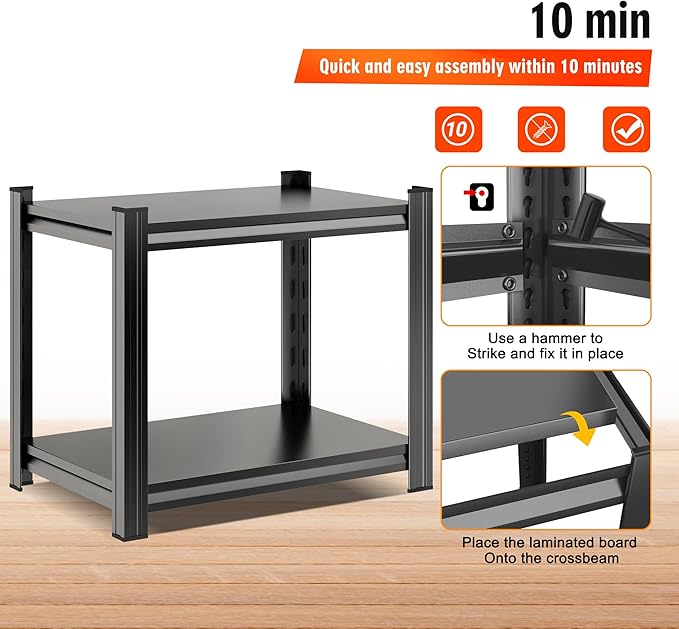 2-Tier End Table, Sofa Side Table for Small Space with Storage Shelf, Couch Table & Nightstand for Living Room, Bedroom, Office,22''H×20''W×14''D