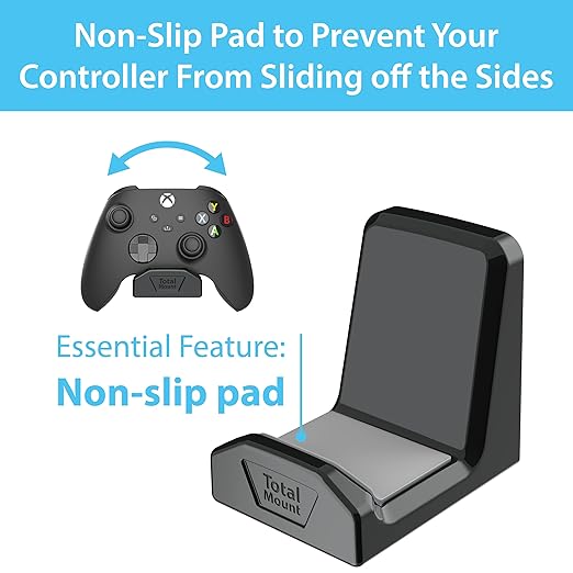 TotalMount Controller Wall Stands (2 Pack) with Non-Slip Pads & Removable Adhesive for Xbox, PS5, PS4, and Nintendo – These Premium Holders Won’t Damage Your Wall with Screws or Permanent Adhesive