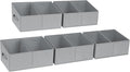 DIMJ Closet Storage Bins, 3 Pack Storage Baskets for Shelves, Foldable Closet Organizer with Handle, Linen Closet Organizers and Storage for Clothes, Toys, Towel, Books (Grey)