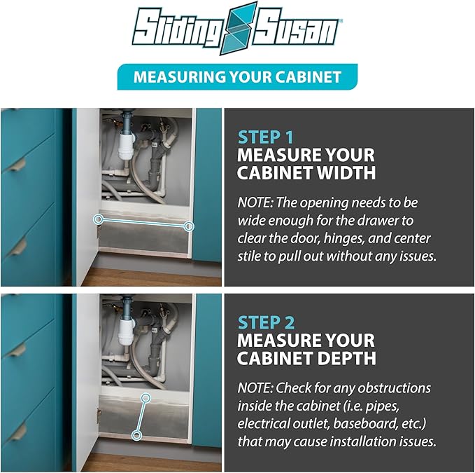 SlidingSusan Pull Out Drawer Organizer for Cabinets, Gliding Soft Close Shelves for Kitchen, Pantry, Bathroom, & Storage Organization, Hard Rock with MDF Core, 20 Inch Wide x 21 Inch Deep