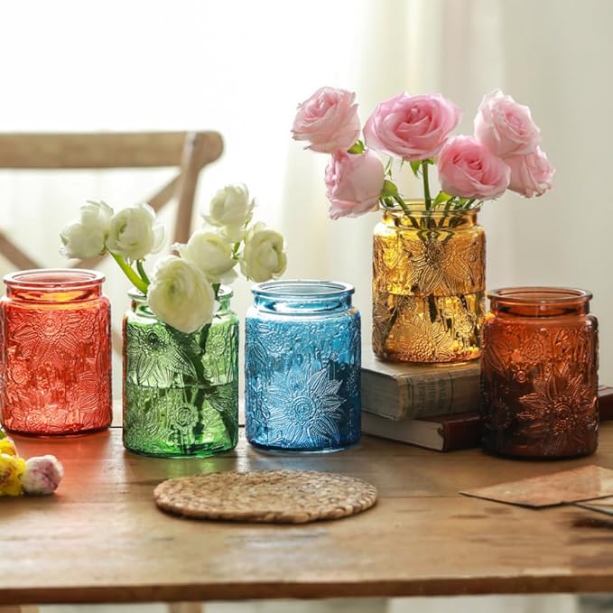 ANSQU Set of 2 Glass Jars with Lids, 23.7 FL OZ Vintage Glass Storage Jars, Cookie Jar Sugar Container for Kitchen Counter, Pantry, Candy Jar with Lid (Green, 2Pack)