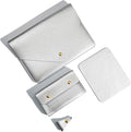 PU Leather Laptop Sleeve 16 Inch Compatible with New MacBook Pro 16 A2991, MacBook Pro 15, Surface Book 15, Dell XPS 15 with Small Pouch, Mouse Pad and Cord Organizer Color Silver