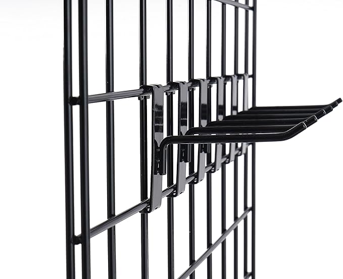 Gridwall Hooks 4 Inch,50PC Display Hooks for Grid Wall, Heavy Duty Gridwall Hook for Grid Wall Panel, Gridwall Peg Hook,Black