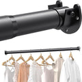 4 PACK Closet Rods for Hanging Clothes, 17 to 84 Inches Stepless Adjustable Metal Closet Rod, 1.3 Inches Heavy Duty Clothes Hanging Rod for Closet Wardrobes Laundry RV, Black