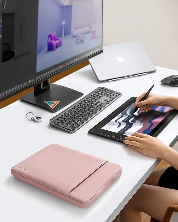 tomtoc 360° Protective Laptop Sleeve for 14-inch MacBook Pro M5/M4/M3/M2/M1 Pro/Max A3434 A3112 A3401 A3185 A2992 A2918 2025-2021, Water-Resistant Case Bag with Accessory Pocket for 13.8Surface Laptop