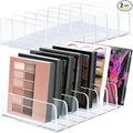 2Pcs Makeup Pallet Organizer,Acrylic Eyeshadow Palette Makeup Organizer,Clear Eyeshadow Palette Cosmetic Organizer,7 Sections Palette Organizer Makeup Holder for Bathroom Countertop Wallets Sunglasses