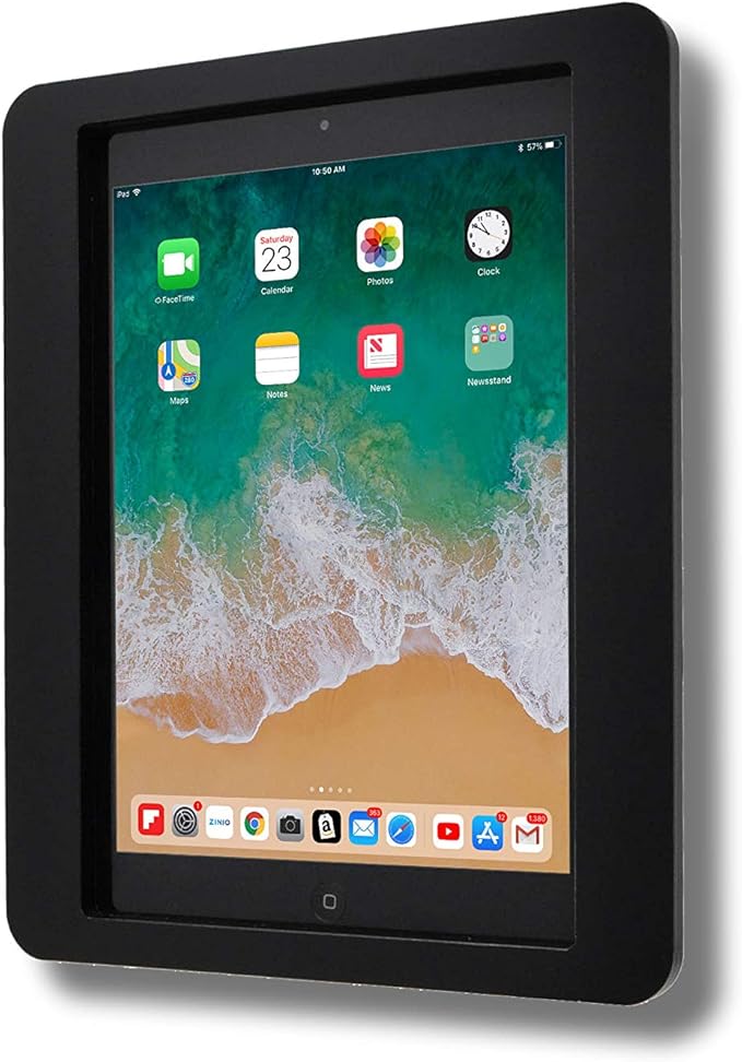 TABcare Anti-Theft Acrylic VESA Enclosure for Apple iPad mini 4/5 with Free Wall Mount Kit & 90-Degree Angle Charge Cable (iPad mini 4/5 8", Black)