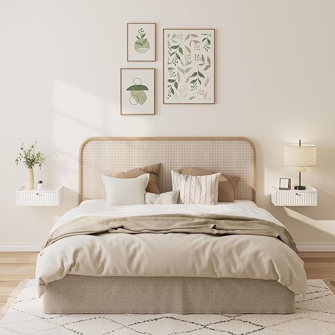 Floating Nightstand,Wall Mounted Night Stand with Drawer,Small Floating Shelves,Floating Wood Bedside Table for Bedroom、Living Room、Bathroom