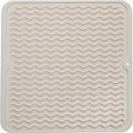 Silicone Dish Drying Mat for Multiple Usage,Easy clean,Eco-friendly,Heat-resistant Silicone Mat for Kitchen Counter or Sink,Refrigerator or Drawer liner Tapioca M 12 inches x 12 inches