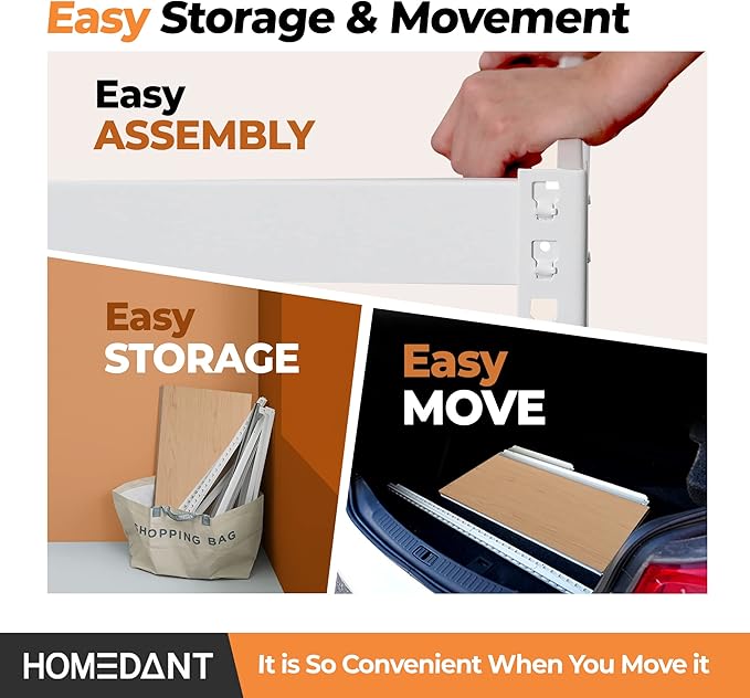 HOMEDANT 5 Tier Storage Shelves Adjustable Laminated Boltless Garage Metal Shelving Unit Heavy Duty Utility Rack Shelf Warehouse Pantry Closet Kitchen (1, (M) 35.9" W, White)