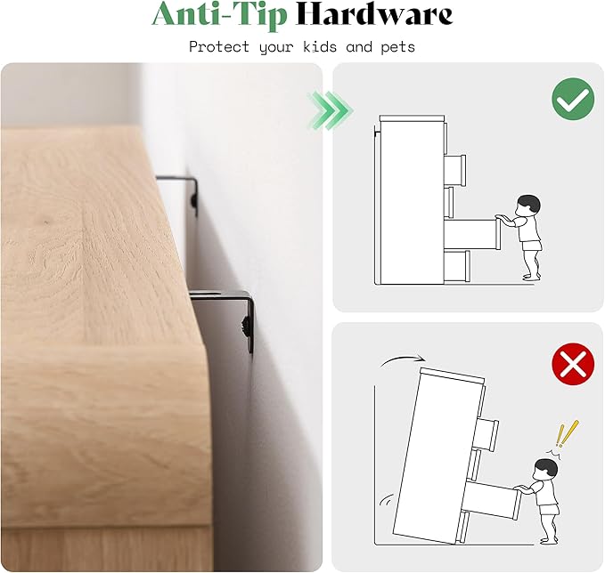 AMERLIFE Drawer Dresser for livingroom, Modern Chest of Storage Drawers with Rounded Corners, Wood Cabinet Organizer for Apartment, Nursery, Easy Assembly, Natural Oak