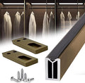 Square Closet Rods-Cuttable, Removable-Heavy Duty Black Wardrobe Rods and Brackets-Commercial, 12 16 18 24 28 30 60 72 In-Suitable for.Laundry.Home.Hotel.Clothing Store (Champagne,32in)