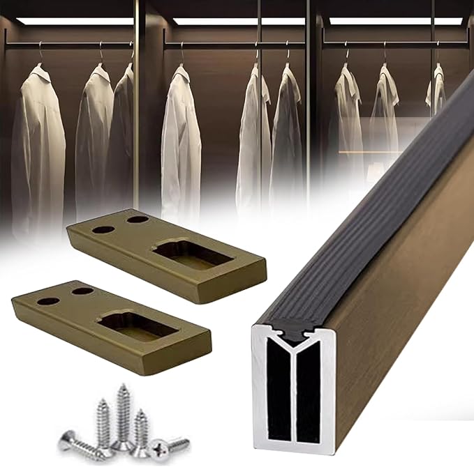 Square Closet Rods-Cuttable, Removable-Heavy Duty Black Wardrobe Rods and Brackets-Commercial, 12 16 18 24 28 30 60 72 In-Suitable for.Laundry.Home.Hotel.Clothing Store (Champagne,20in)