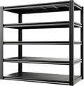 Industrial Storage Rack,Heavy-Duty Steel Shelving Unit,Multi-Purpose Garage Organization System Black 72" H x 35" W x 15.5" D 5-Tier