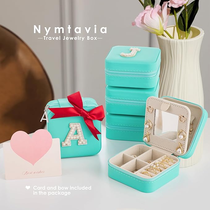 Birthday Gifts For Women - Initial Jewelry Box & Travel Case, Gifts for Wife, Girlfriend, Bridesmaid
