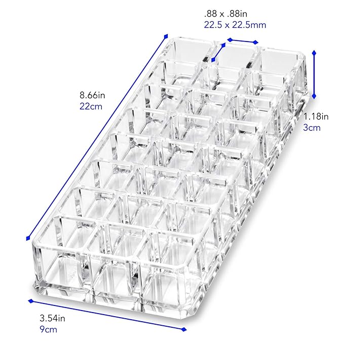 byAlegory Acrylic Lipstick & Acrylic Lip Gloss Organizer 48 Space Beauty Cosmetic Storage - Clear