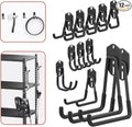 WALMANN 12 PCS Garage Storage Hooks, Wall Mount Utility Hooks for Tools, Ladders, Cords, Folding Chairs, Shovels and Rakes, Shelving Hooks for Keyhole Shelving Units(Black)
