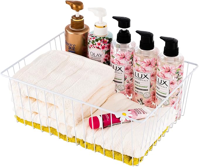 Upright Freezer Organizer Bins， Freezer Baskets for 16, 17, 21 cu.ft Standup Freezer, Wire Storage Baskets with Built-in Handles for Frozen Foods, Snacks, Vegetables, Fruits and More, Set of 6, White