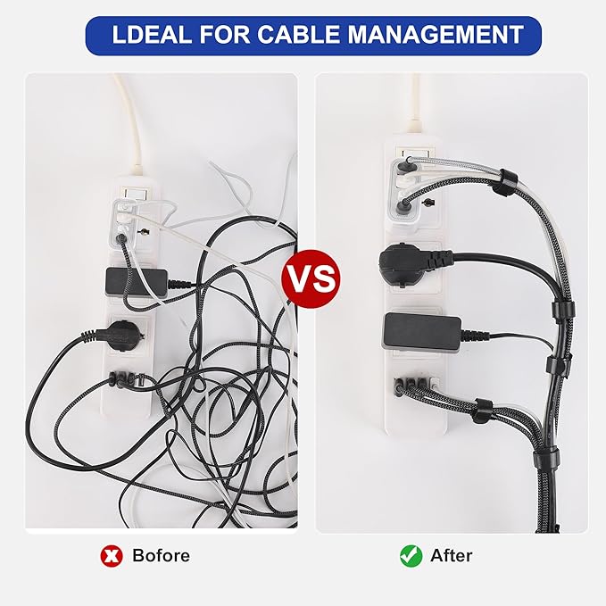 Reusable Cable Ties, 126 PCS 6 Inches Adjustable Cord Straps Wire Organizer Cord Wrap and Hook Loop Cable Management