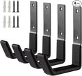 Heavy Duty Steel Hooks - Wall Mount Organizer for Garage & Garden Tools, Hoses & More (4, Small)