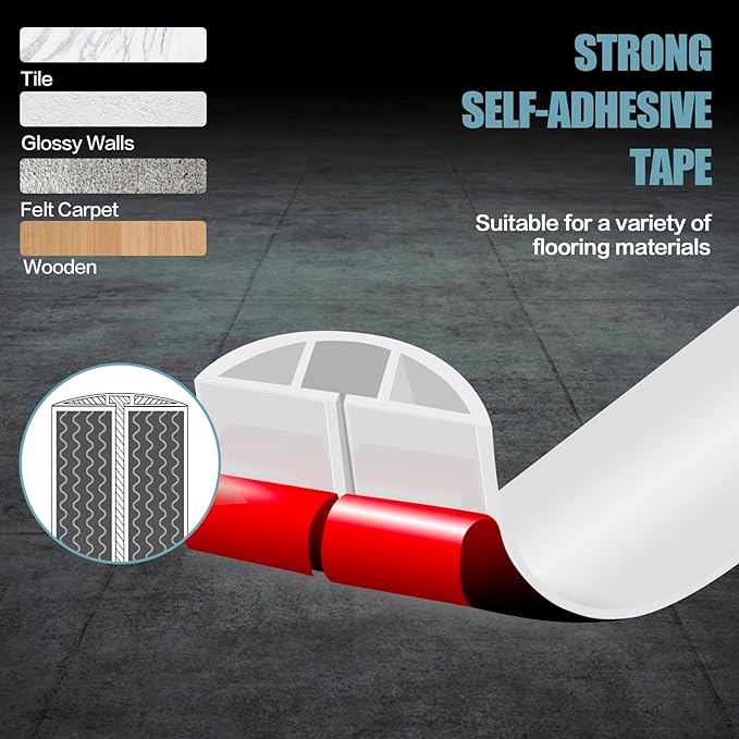 Floor Cord Cover Self Adhesive Cord Hider,10FT Cable Management, Extension Strip Protector for Wires, Prevent Cable Trips for Offices, Gyms, Exhibitions Cavity:0.3"(W) x 0.28"(H) White