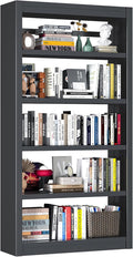 Bookcase, 5-Shelf Industrial Bookshelf, Large Storage Space, Adjustable Bookshelves, Perfect for Living Room, Home Office, Garage, Ideal for Home Office Upgrade