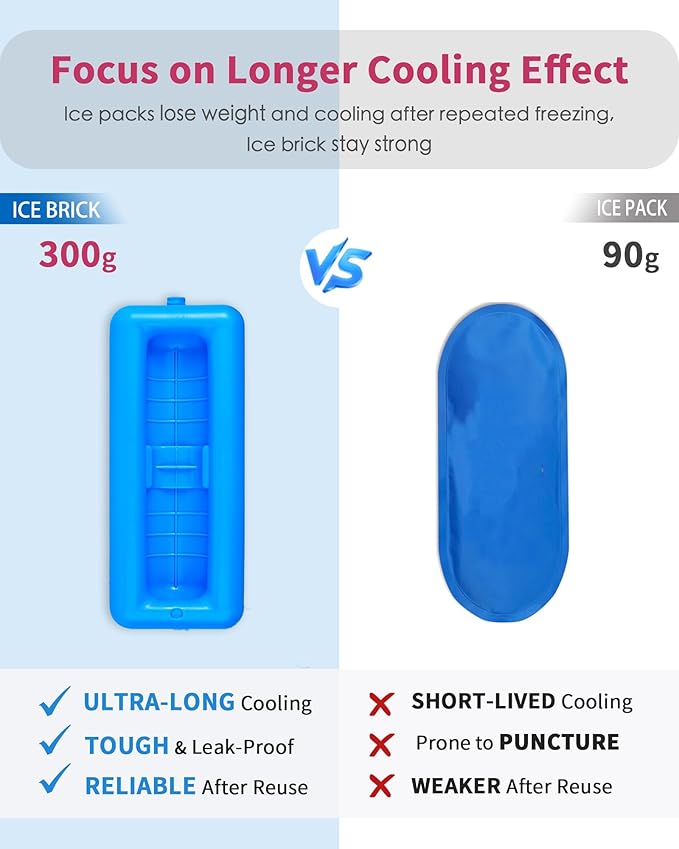 Insulin Vial Cooler Travel Case TSA Approved 300g Reusable Ice Brick Insulin Pen Case Holds 2 Pens and 2 Vials Long Lasting Medicine Cooler for Travel Camping and Outdoor Activities (Red)