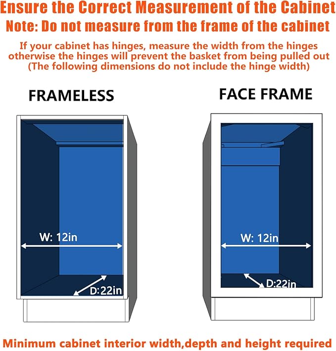 Pull Out Cabinet Organizer 11½" W x 21½" D, Heavy Duty Cabinet Pull Out Shelves, Slide Out Drawers Organization for Kitchen Cabinets Bathroom