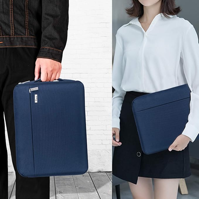 Voova Laptop Sleeve Case 13 13.6 Inch with Handle, 360°Protective Waterproof Slim Computer Bag Cover Compatible with MacBook Air 13 M1/M2/M3/M4 2020-2024, MacBook Pro 13, IPad Air/Pro 13, Blue