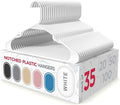 Sharpty Plastic Hangers, 35 Pack, Slim, Space Saving, Heavy Duty, White
