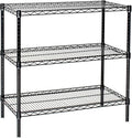 Omega 14" Deep x 72" Wide x 36" High 3 Tier Black Starter Shelving Unit