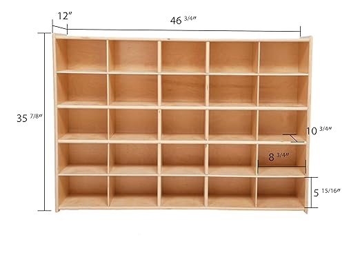 Contender 25 Tray Storage with Assorted Pastel Trays, Kids Cube Locker Shelving Unit for Home, Office, Kindergarten, Playroom [Greengaurd Gold Certified]