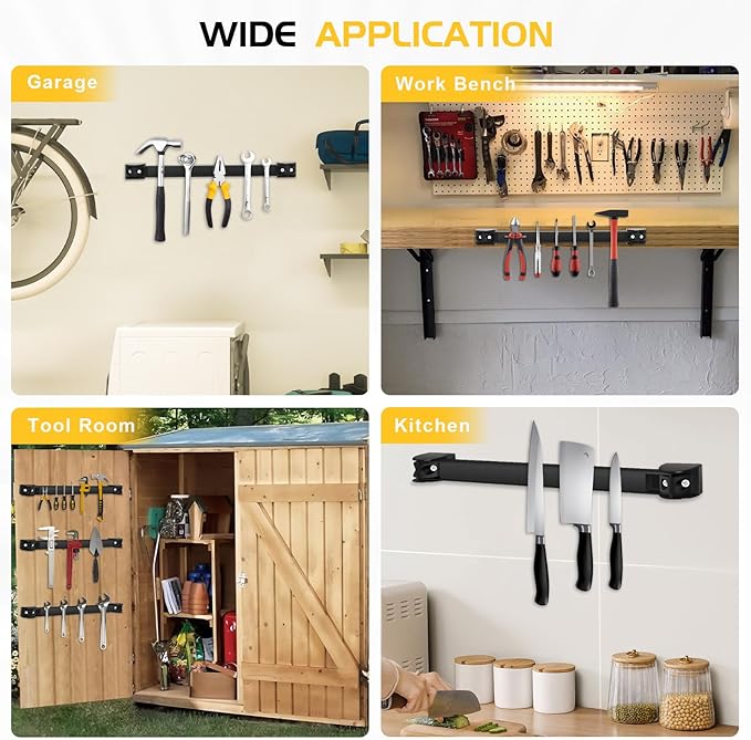 DGSL Magnetic Tool Holder Strip 5 Pack, 16 In Heavy Duty Tool Organizer Magnetic Strip, Tool Magnet Bar For Garage Tool Organization