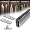 Square Closet Rods-Cuttable, Removable-Heavy Duty Black Wardrobe Rods and Brackets-Commercial, 12 16 18 24 28 30 60 72 In-Suitable for.Laundry.Home.Hotel.Clothing Store (Silver,32in)