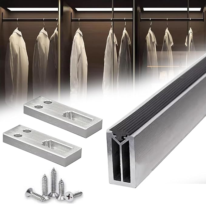 Square Closet Rods-Cuttable, Removable-Heavy Duty Black Wardrobe Rods and Brackets-Commercial, 12 16 18 24 28 30 60 72 In-Suitable for.Laundry.Home.Hotel.Clothing Store (Silver,24in)