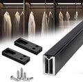 Square Closet Rods-Cuttable, Removable-Heavy Duty Black Wardrobe Rods and Brackets-Commercial, 12 16 18 24 28 30 60 72 In-Suitable for.Laundry.Home.Hotel.Clothing Store (Black,38in)