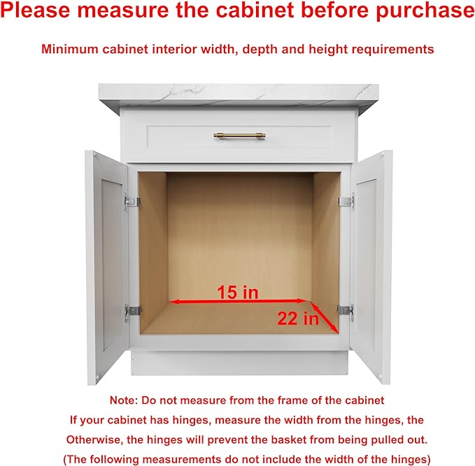 Pull Out Cabinet Organizer,Heavy-Duty Slide Out Shelf, Wood and Wire Basket, Pull Out Drawer for for Kitchen Under Sink Space, Pantry, Bathroom, 2 Tie 14 * 21 in