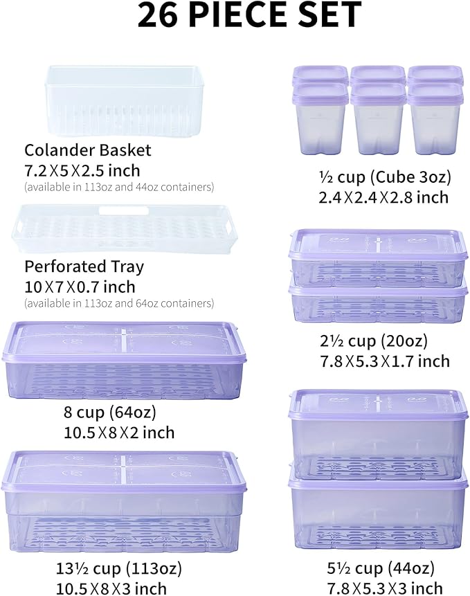 Twist-Release Freezer Containers, Family pack, 26pcs | Flexible When Frozen, No-Thaw Release | Anti-Break, BPA-Free, Stackable | Made in Korea