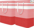 2-Pack Foldable Laundry Basket,Large Laundry Baskets with Handles,Waterproof Laundry Hamper,Collapsible Laundry Hampers for Clothes Organizer 80L (Red)