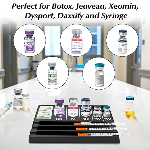 Aesthetic Practitioner Vial Holder Syring Tray, Spill-Resistant Vial Holder & Injector Storage Tray Organizer for Aesthetic Practitioner, Ideal Gift for Aestheticians Nurses NPS & PAs