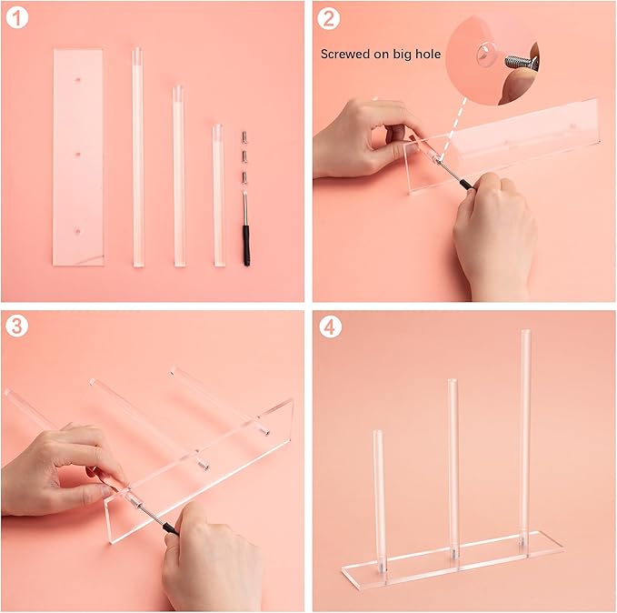 SMUK 3-Tiers Acrylic Scrunchie Holder Stand, Clear Hair Tie Organizer Storage for Women Teen Girls Gifts Scrunchy Hair Accessories Organizer
