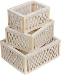 Macrame Baskets for Storage Set of 3, White Decorative Storage Bin for Living Room, Perfect Pampas Grass Holder