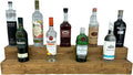 Tiered Bottle Shelf | 2 Tier Liquor Bottle Display | Bar Organization | Display Shelf | Wine Shelf | Bar Display | Kitchen Counter Shelf (24", Early American)